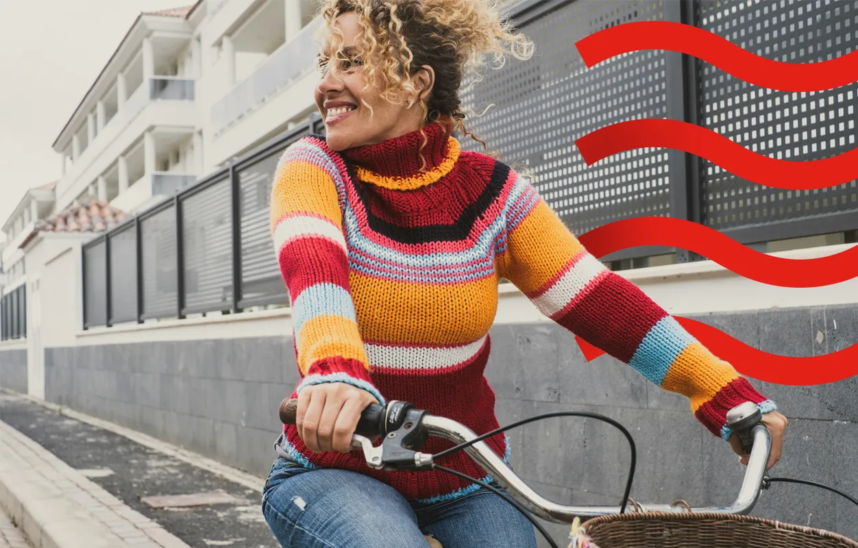 a girl riding a bicycle