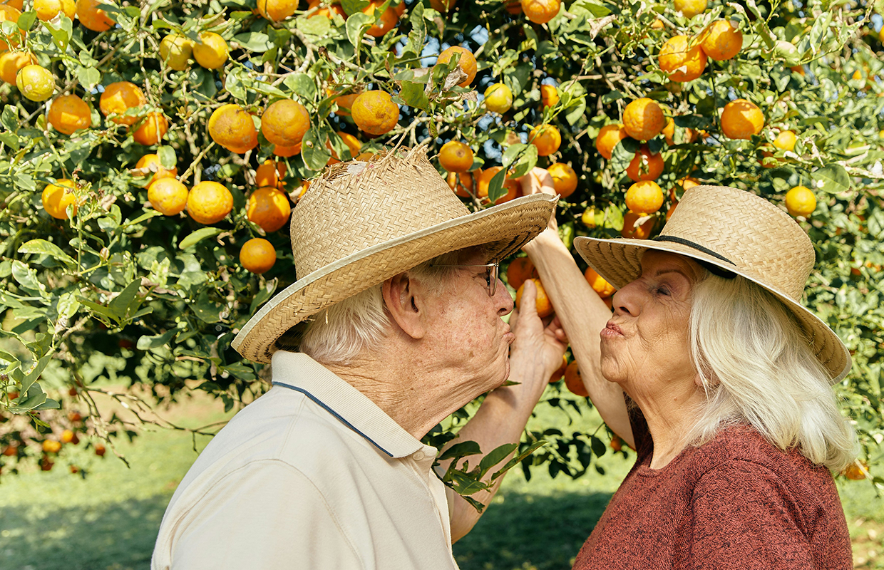 Old Couple Puckering Up