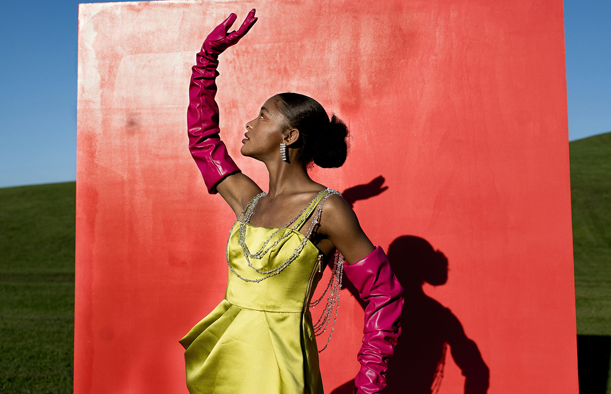 A woman posing 