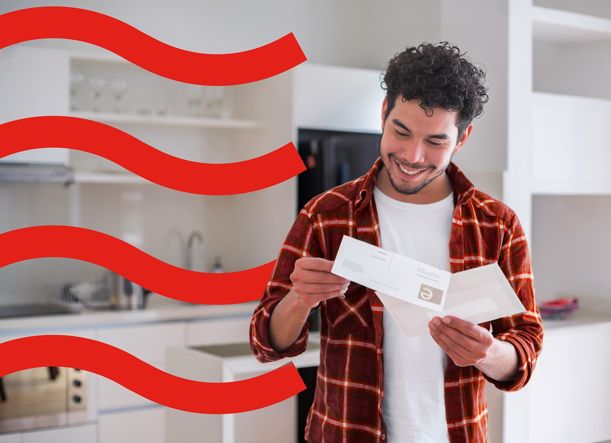 A man reading a mail