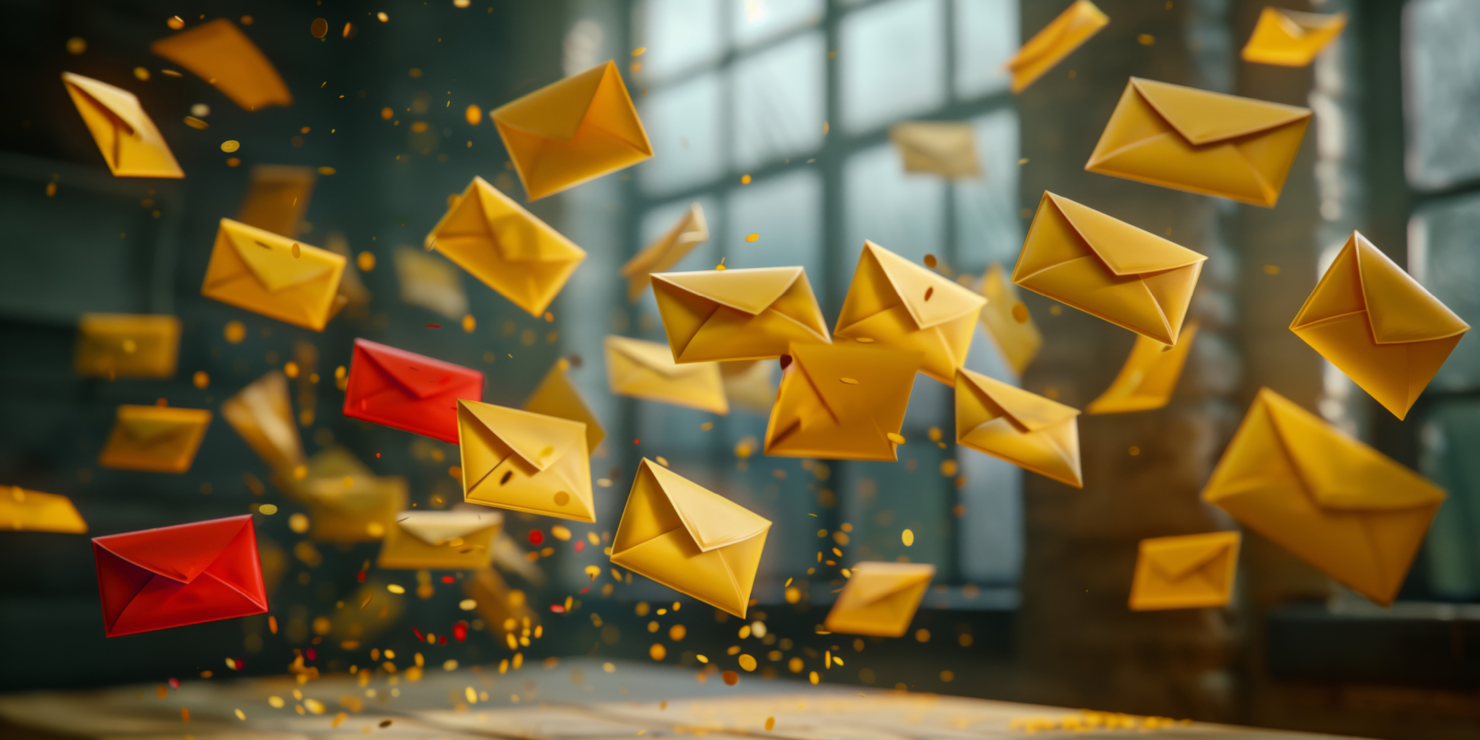 Letters spinning in the air