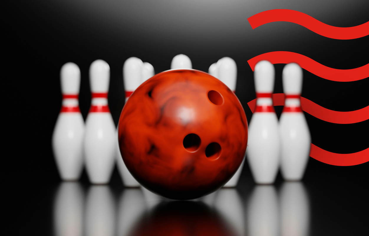 Bowling ball & pins
