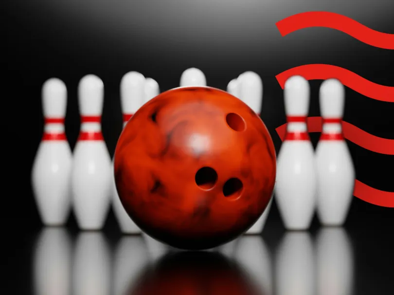 Bowling ball & pins