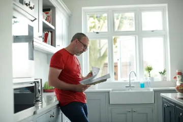 Man checking papers