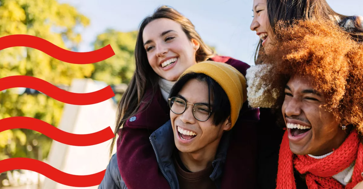 Group of friends laughing 