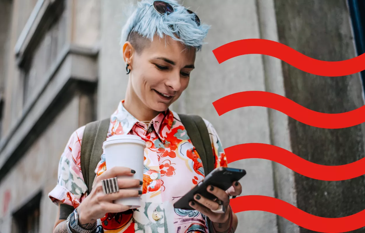 a girl looking at her phone