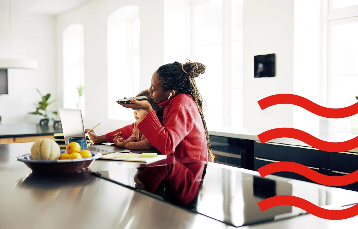 A woman working at the kitchen