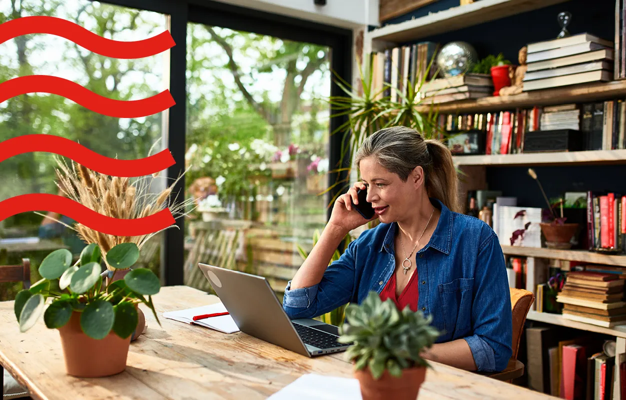 A woman talking on her phone