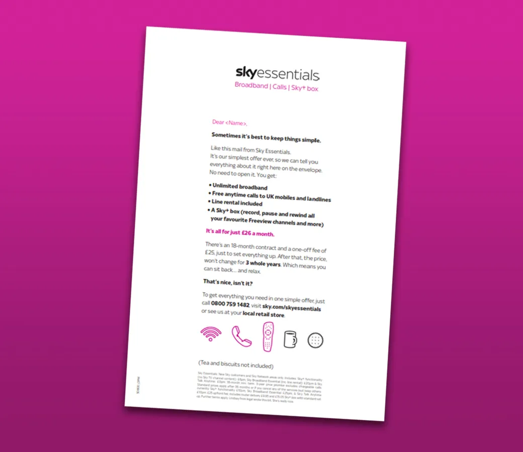 sky essentials letter