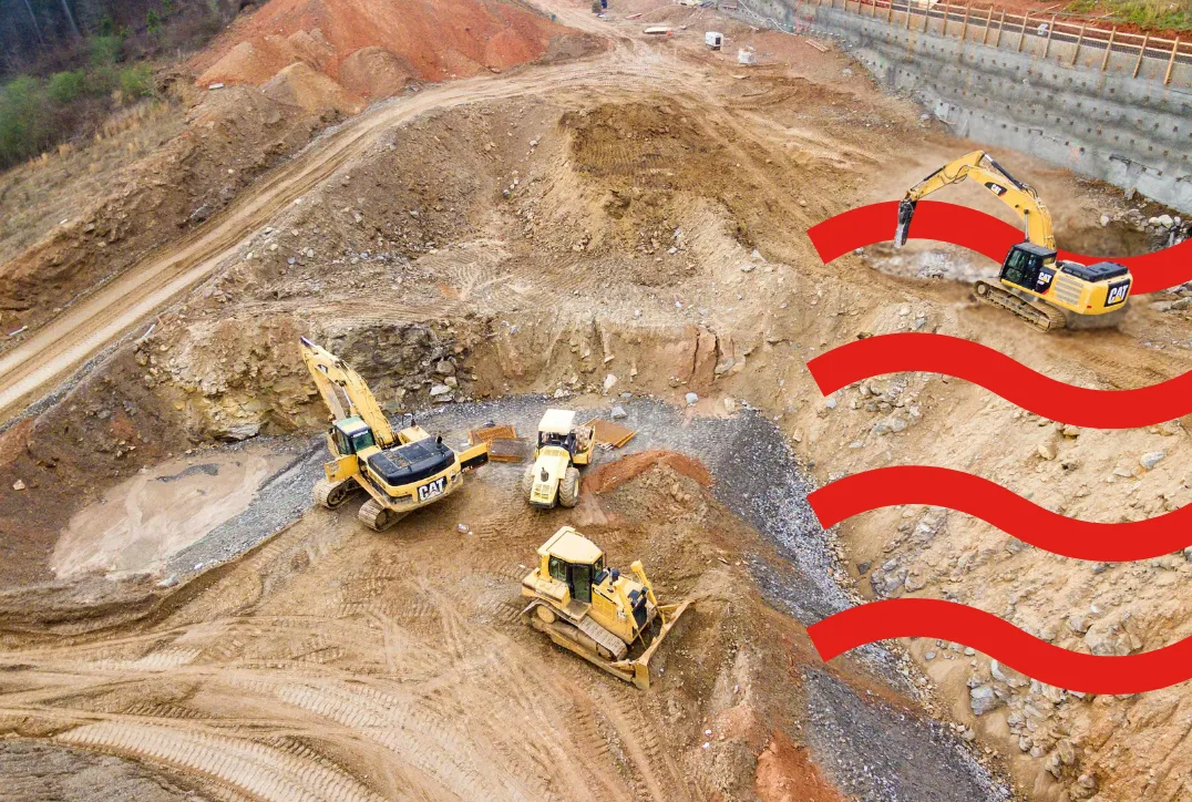 Diggers on a building site
