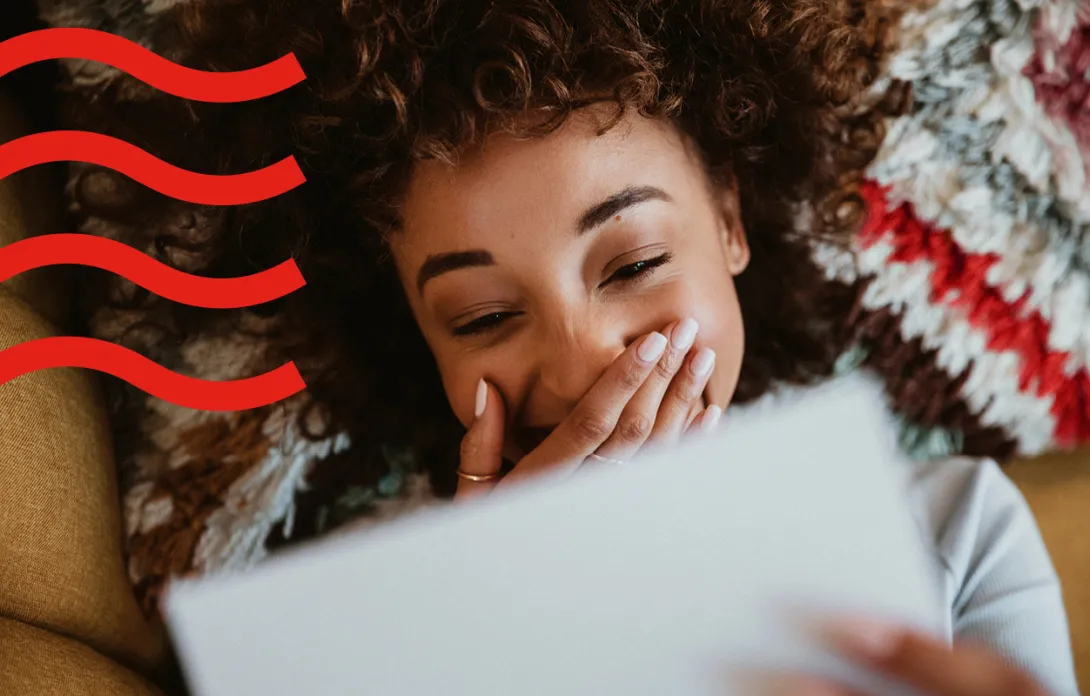 A woman reading a letter