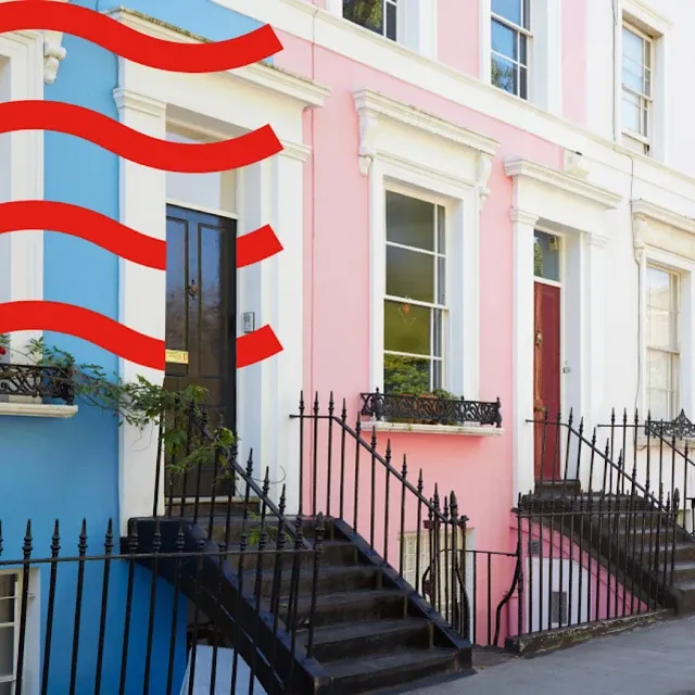 Row of colourful houses