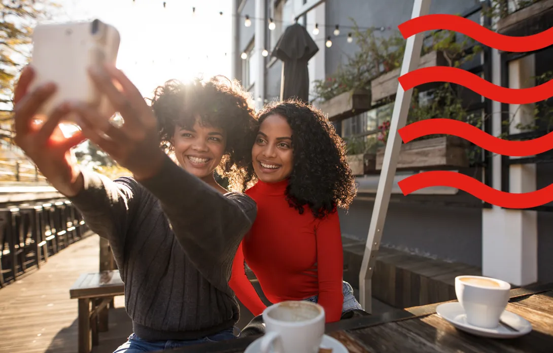 Girls taking a selfie