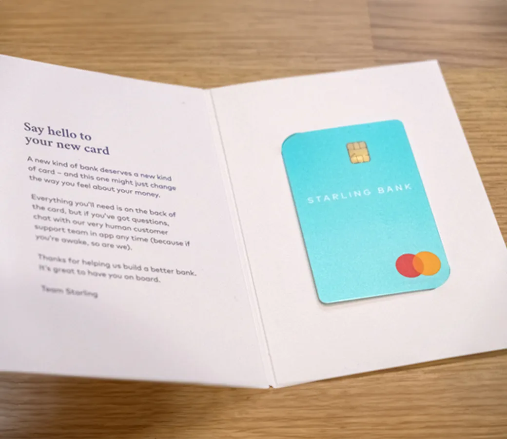 Starling Bank mail pack