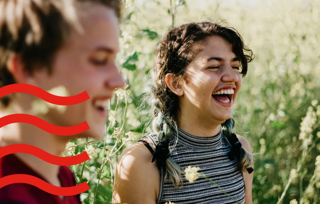 A girl laughing