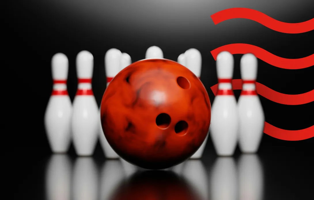 Bowling ball & pins